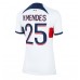 Paris Saint-Germain Nuno Mendes #25 Replika Borta matchkläder Dam 2023-24 Korta ärmar